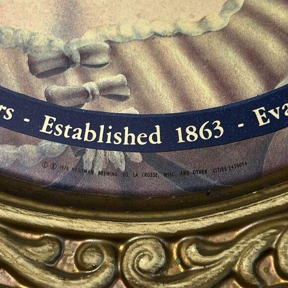 Vintage 1976 Sterling Beer Oval Sign Embossed Blonde Blue Eyed Woman Portrait - Picture 5 of 16